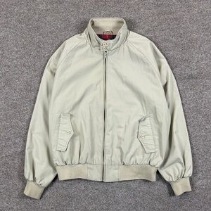 Vintage 90s Tan Lightweight Full Zip Bomber Jacket Men’s XL Plaid Lined Gorpcore